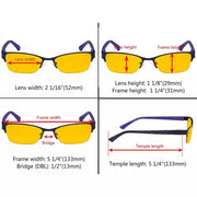 eyekeeper.com Half-rim Metal Blue Light Blocking Eyeglasses HP17006 Eyeglasses White Smoke Black Purple,Blue,Gunmetal Grey,Red