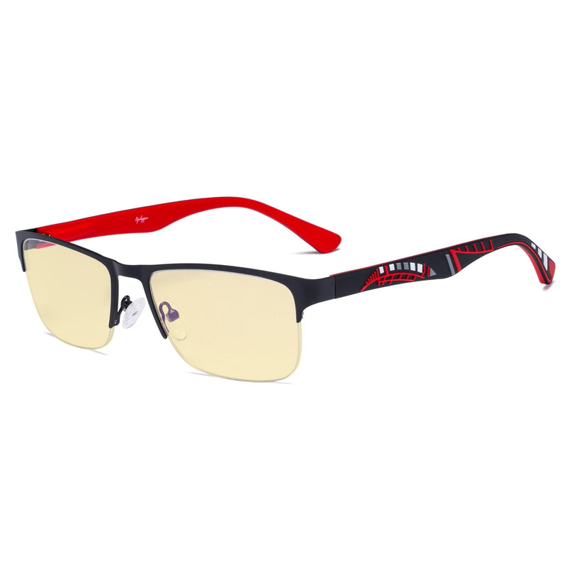 eyekeeper.com Half-rim Metal Frame Blue Light Blocking Eyeglasses TM17003 Eyeglasses White Smoke Black / without magnification
