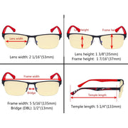 eyekeeper.com Half-rim Metal Frame Blue Light Blocking Eyeglasses TM17003 Eyeglasses Black Black / without magnification,Gold / without magnification,Gunmetal / without magnification,Silver / without magnification
