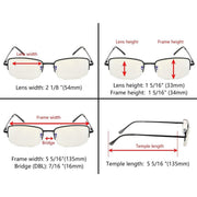 eyekeeper.com Half Rim Metal Computer Reading Glasses CG15015 Eyeglasses Black Gunmetal / without magnification,Gunmetal / +1.50,Gunmetal / +2.50,Gunmetal / +3.50