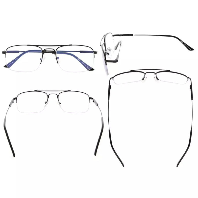 eyekeeper.com Half-rim Pilot Progressive Multifocus Reading Glasses M1706 Eyeglasses White Smoke Black / +1.00,Black / +1.50,Black / +2.00,Black / +2.50,Black / +3.00,Black / +3.50,Gold / +1.00,Gold / +1.50,Gold / +2.00,Gold / +2.50,Gold / +3.00,Gold / +3.50,Gunmetal / +1.00,Gunmetal / +1.50,Gunmetal / +2.00,Gunmetal / +2.50,Gunmetal / +3.00,Gunmetal