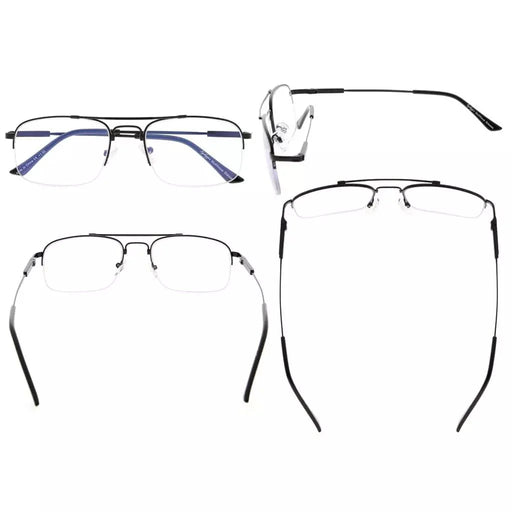 eyekeeper.com Half-rim Pilot Progressive Multifocus Reading Glasses M1706 Eyeglasses White Smoke Black / +1.00,Black / +1.50,Black / +2.00,Black / +2.50,Black / +3.00,Black / +3.50,Gold / +1.00,Gold / +1.50,Gold / +2.00,Gold / +2.50,Gold / +3.00,Gold / +3.50,Gunmetal / +1.00,Gunmetal / +1.50,Gunmetal / +2.00,Gunmetal / +2.50,Gunmetal / +3.00,Gunmetal