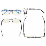 eyekeeper.com Half-rim Stylish Blue Light Blocking Reading Glasses LX17016 Eyeglasses White Smoke Black / without magnification,Black / +0.50,Black / +0.75,Black / +1.00,Black / +1.25,Black / +1.75,Black / +2.00,Gunmetal / without magnification,Gunmetal / +0.50,Gunmetal / +0.75,Gunmetal / +1.00,Gunmetal / +1.25,Gunmetal / +1.75,Purple / without magnif