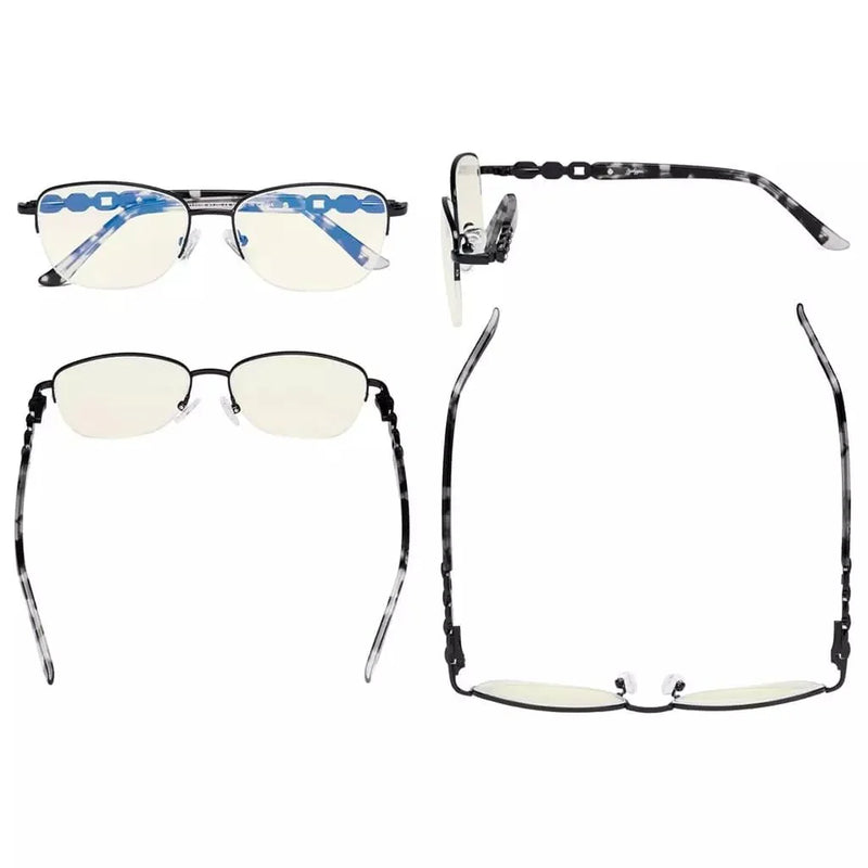 eyekeeper.com Half-rim Stylish Blue Light Blocking Reading Glasses LX17016 Eyeglasses White Smoke Black / without magnification,Black / +0.50,Black / +0.75,Black / +1.00,Black / +1.25,Black / +1.75,Black / +2.00,Gunmetal / without magnification,Gunmetal / +0.50,Gunmetal / +0.75,Gunmetal / +1.00,Gunmetal / +1.25,Gunmetal / +1.75,Purple / without magnif