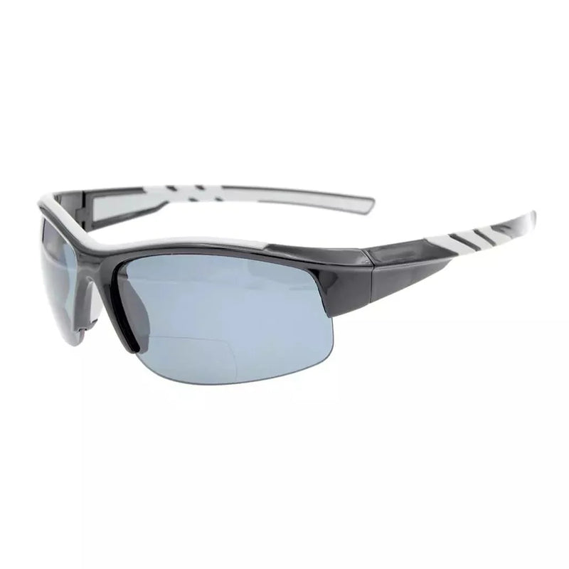 eyekeeper.com Half Rim TR90 Polarized Bifocal Reading Sunglasses TH6226PGSG Sunglasses White Smoke Shiny Black / +1.50,Shiny Black / +2.00,Shiny Black / +2.50,Shiny Black / +3.00