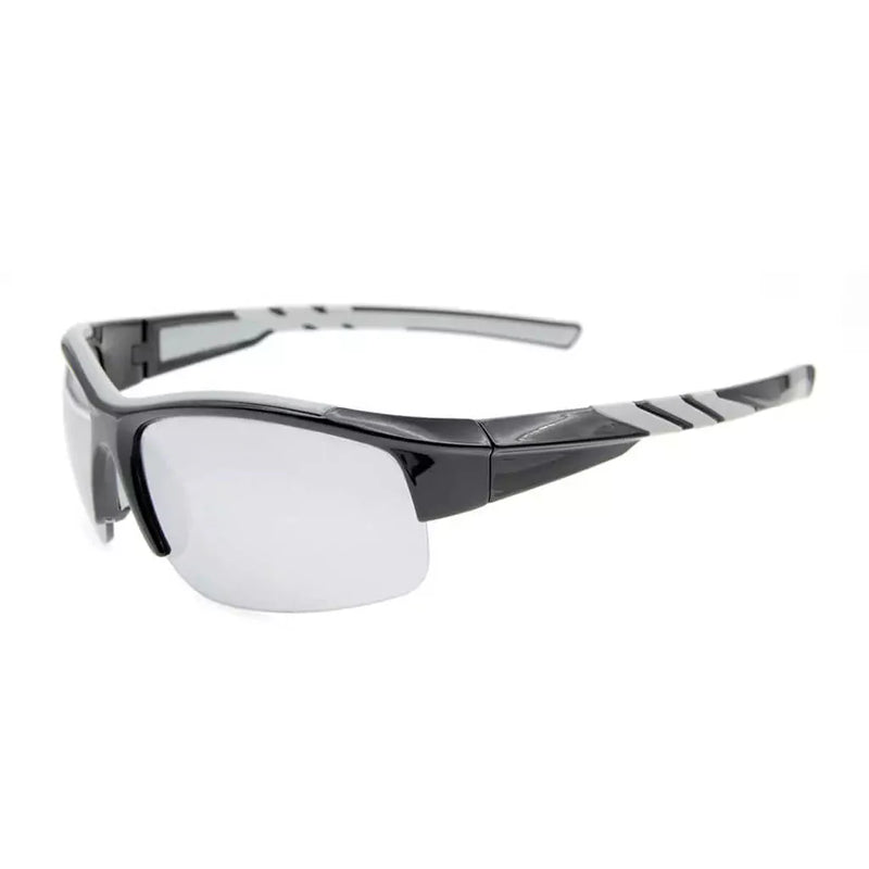 eyekeeper.com Half Rim TR90 Sport Polycarbonate Polarized Sunglasses TH6226 Sunglasses White Smoke Black Silver Mirror / without magnification