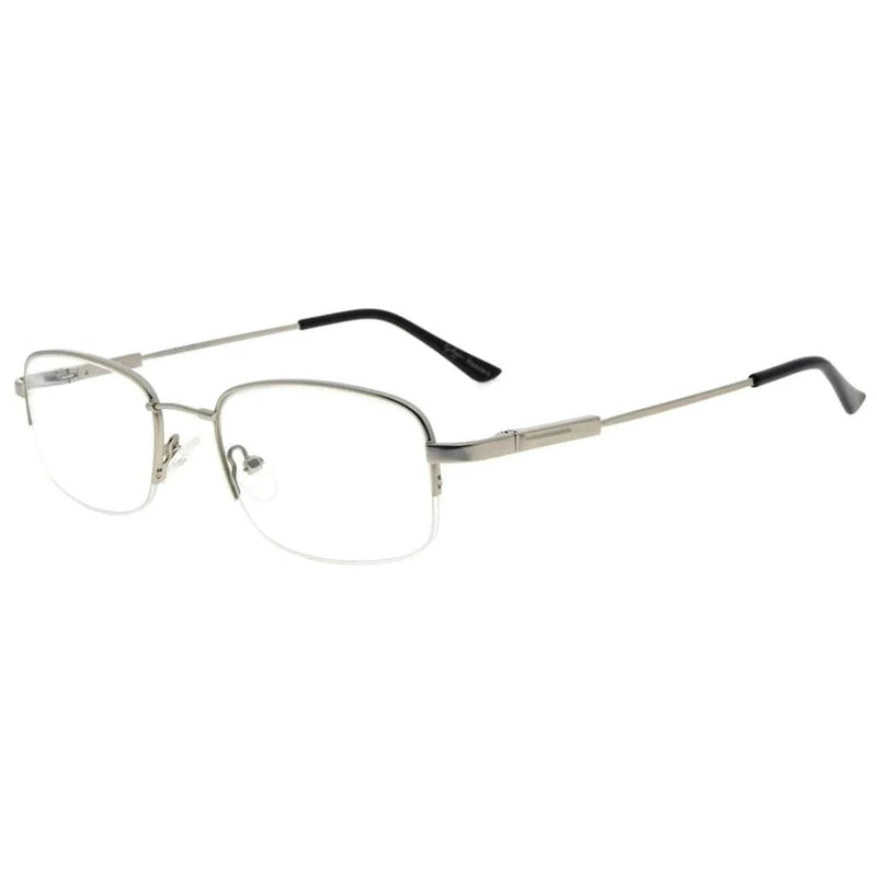 eyekeeper.com Half Rim Rectangle Reading Glasses R1704 Eyeglasses White Smoke Silver / without magnification,Silver / +0.50,Silver / +0.75,Silver / +1.00,Silver / +1.25,Silver / +1.50,Silver / +1.75,Silver / +2.00,Silver / +2.25,Silver / +2.50,Silver / +2.75,Silver / +4.00