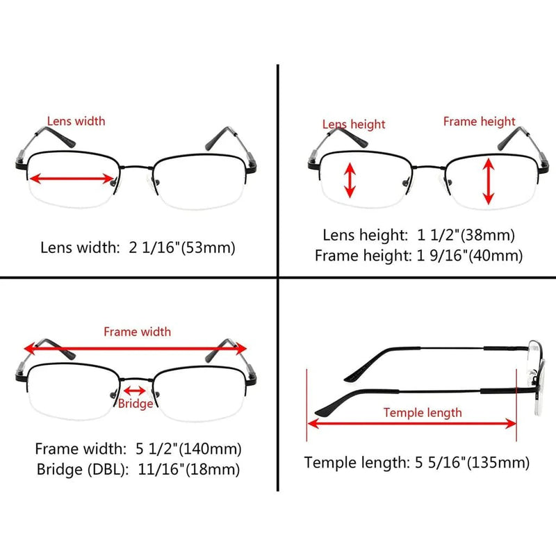 eyekeeper.com Half Rim Rectangle Reading Glasses R1704 Eyeglasses White Smoke Black / without magnification,Black / +0.50,Black / +0.75,Black / +1.00,Black / +1.25,Black / +1.50,Black / +1.75,Black / +2.00,Black / +2.25,Black / +2.50,Black / +2.75,Black / +3.00,Black / +3.50,Black / +4.00,Gold / without magnification,Gold / +0.50,G