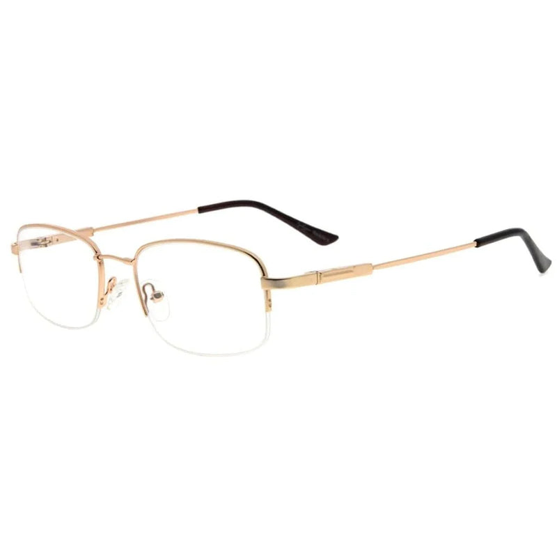 eyekeeper.com Half Rim Rectangle Reading Glasses R1704 Eyeglasses White Smoke Gold / without magnification,Gold / +0.50,Gold / +0.75,Gold / +1.00,Gold / +1.25,Gold / +1.50,Gold / +1.75,Gold / +2.00,Gold / +2.25,Gold / +2.50,Gold / +2.75,Gold / +3.00,Gold / +3.50,Gold / +4.00