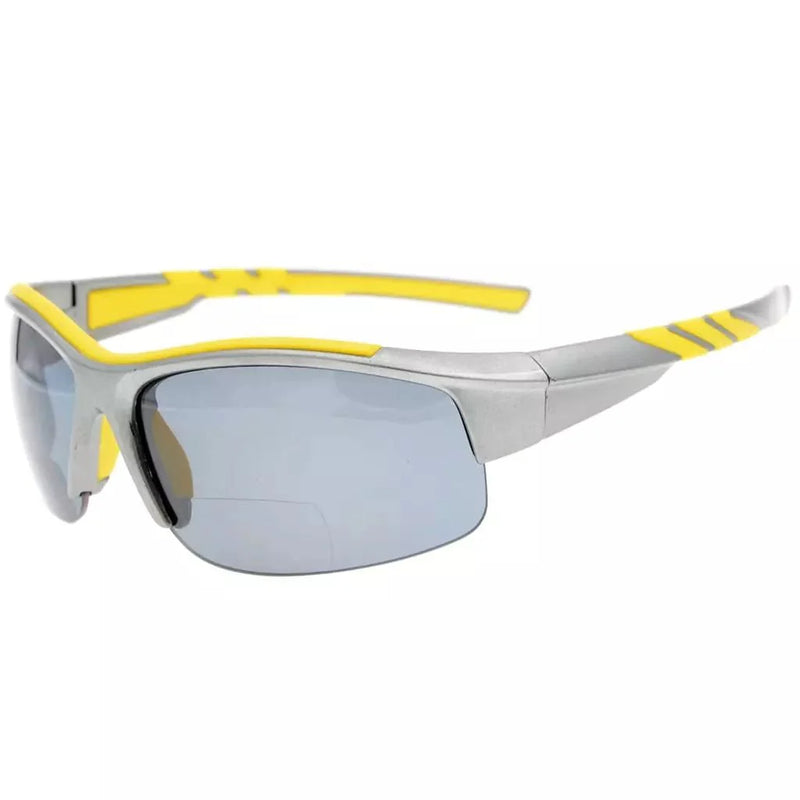 eyekeeper.com Half Rimless TR90 Sport Bifocal Reading Sunglasses TH6226-B Sunglasses White Smoke Grey / +1.00,Grey / +1.25,Grey / +1.50,Grey / +1.75,Grey / +2.00,Grey / +2.25,Grey / +2.50,Grey / +3.00,Grey / +3.50