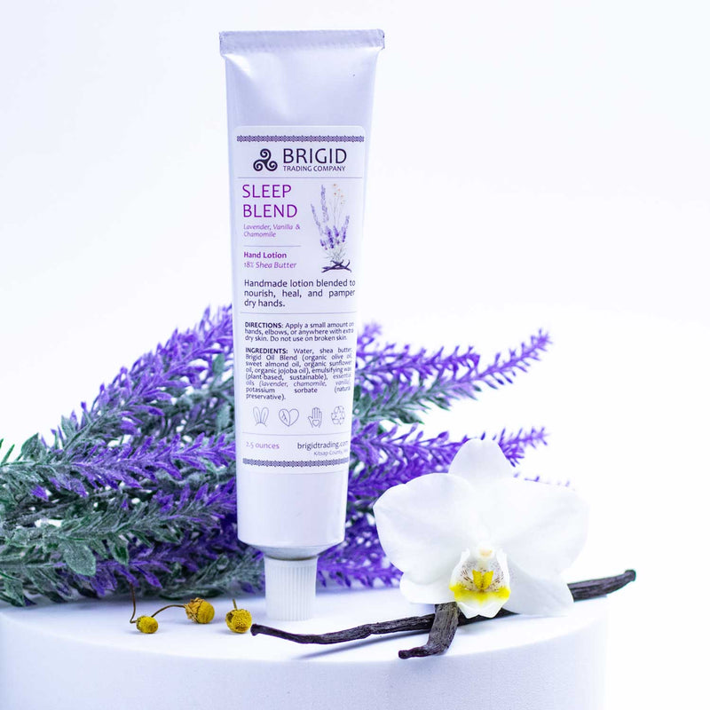 Brigid Trading Company Sleep Blend Natural Hand Lotion - Lavender, Chamomile, and Vanilla Lotion White Smoke