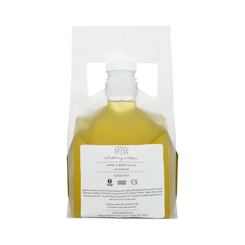 Whispering Willow Lavender Natural Hand and Body Wash Bulk Refill Liquid Soap Light Gray