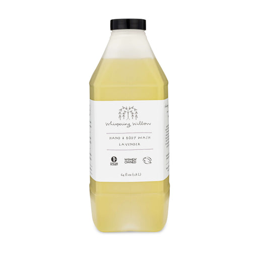 Whispering Willow Lavender Natural Hand and Body Wash Bulk Refill Liquid Soap White Smoke Without Pump,With Pump