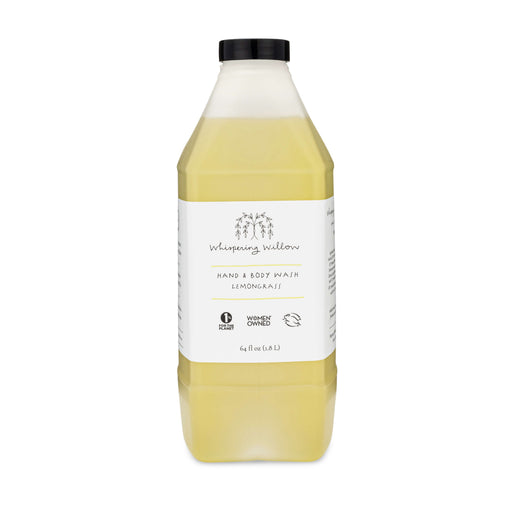 Whispering Willow Lemongrass Natural Hand and Body Wash Bulk Refill Liquid Soap White Smoke Without Pump,With Pump