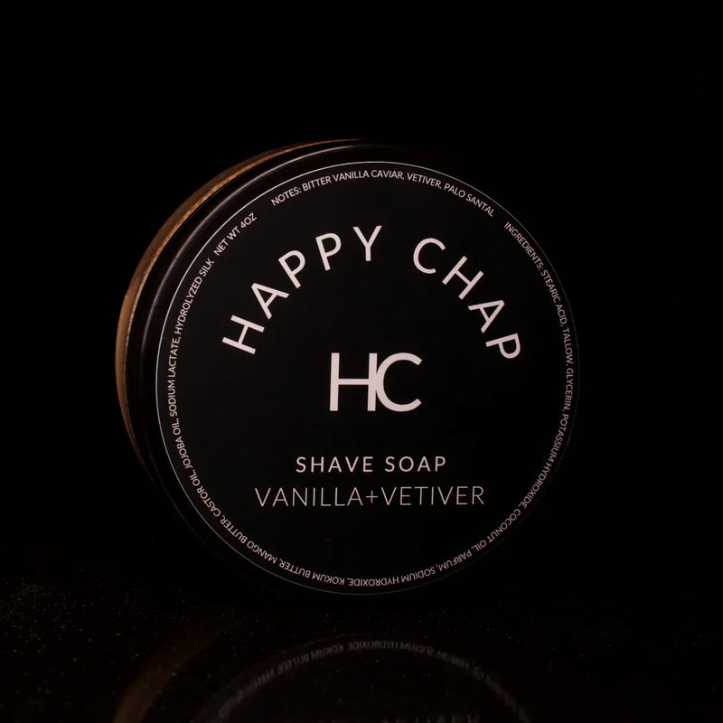 Happy Chap Happy Chap Vanilla + Vetiver Shaving Collection Shaving Kit Black Shave Soap