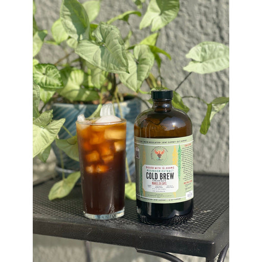 Rising For People Coffee Co. Functional Mushroom Cold Brew Concentrate Coffee Dark Sea Green 32oz -4pack