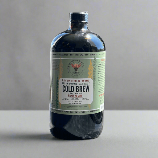 Rising For People Coffee Co. Functional Mushroom Cold Brew Concentrate Coffee Dark Gray 32oz,32oz -4pack,32oz - 6 pack