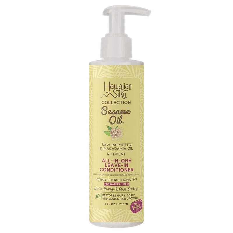 VIP Extensions Hawaiian Silky Sesame Oil All-in-One Leave-In Conditioner, 8 oz Leave-In Conditioner White Smoke