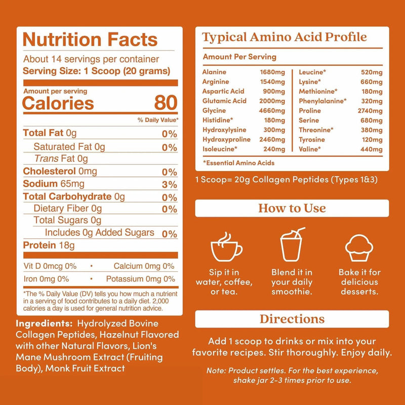 Further Food Hazelnut Collagen Peptides Powder Collagen Beige 1 Pack,2 Pack,3 Pack