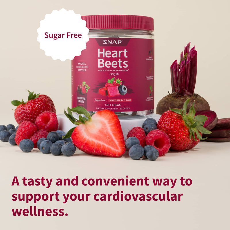 Snap Supplements Heart Beets Chews - Buy 2, Get 1 FREE! Light Gray