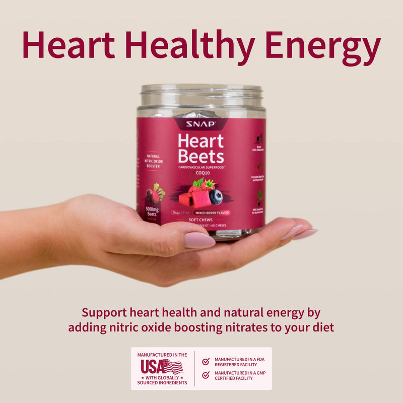 Snap Supplements Heart Beets Chews - Buy 2, Get 1 FREE! Light Gray