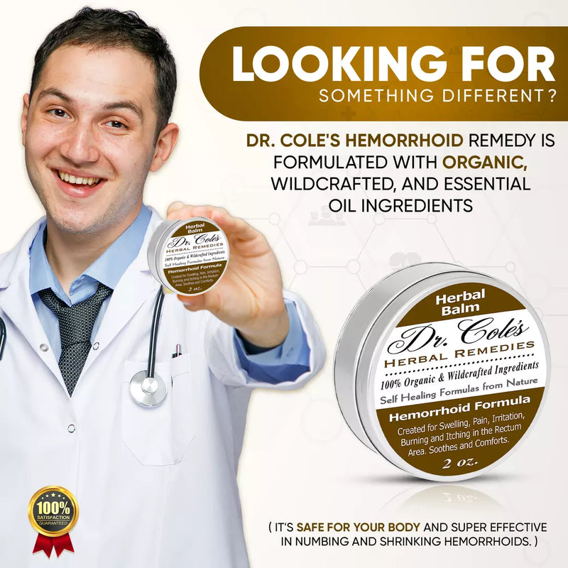 COLEHERBALS LLC 01 - Dr. Cole's Organic Hemorrhoid Balm Herbal White Smoke