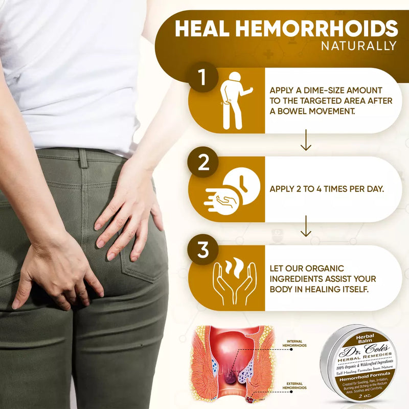 COLEHERBALS LLC 01 - Dr. Cole's Organic Hemorrhoid Balm Herbal White Smoke