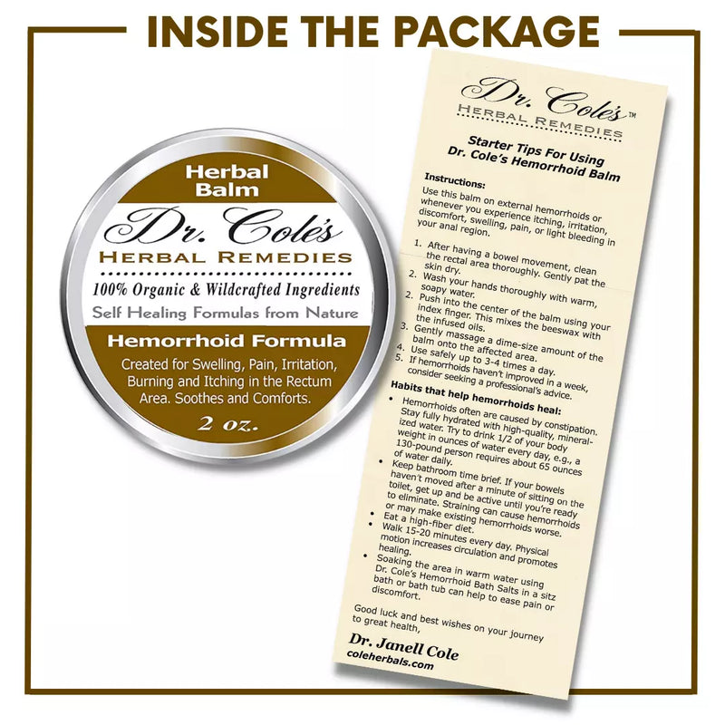 COLEHERBALS LLC 01 - Dr. Cole's Organic Hemorrhoid Balm Herbal White Smoke