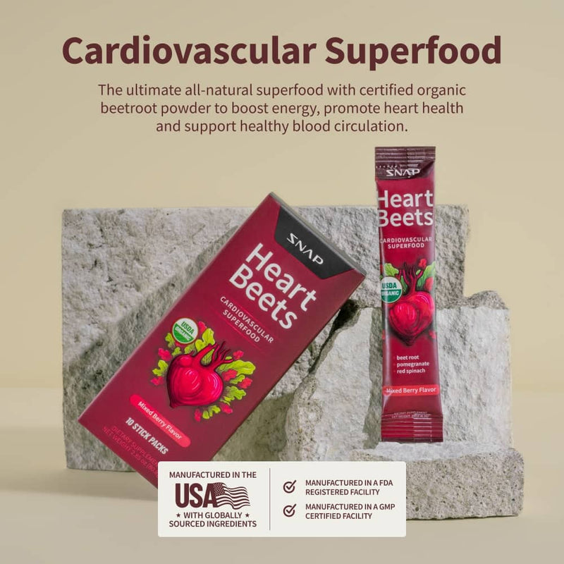Snap Supplements Heart Beets Stick Packs Gray