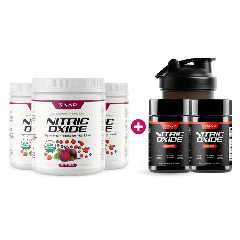 Snap Supplements Heart Health Package with FREE Shaker Black