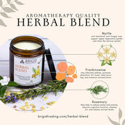 Brigid Trading Company Herbal Blend Soy Wax Candle - Frankincense, Rosemary, and Myrtle Aromatherapy Candle Seashell 7oz amber jar,3oz pewter tin