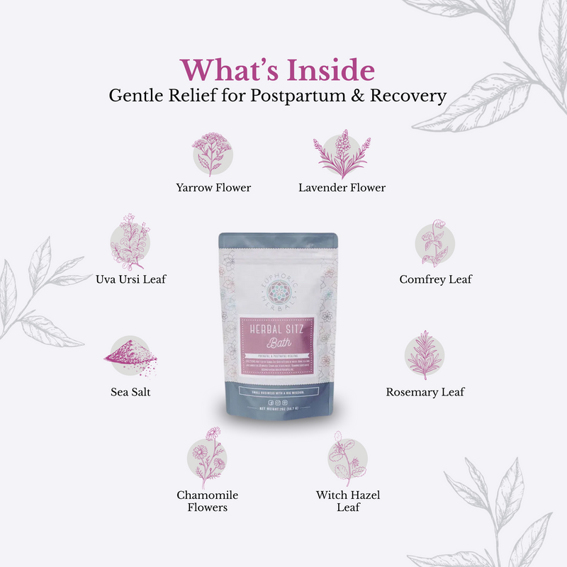 Euphoric Herbals Herbal Sitz Bath Postpartum Herbal Bath White Smoke 4oz