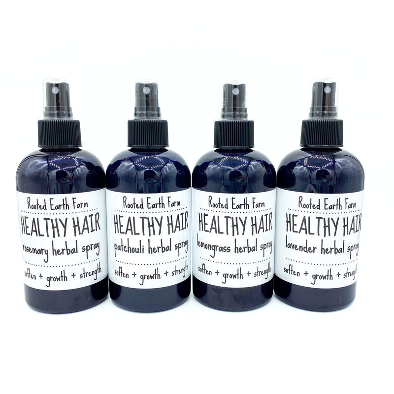 Rooted Earth Farm + Apothecary Healthy Hair Spray Hair + Nail Care White Smoke Rosemary,Patchouli,Lavender,Lemongrass