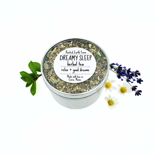 Rooted Earth Farm + Apothecary Dreamy Sleep Herbal Tea Tin Herbal Teas White Smoke