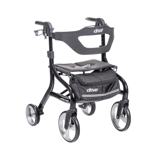 RIO Medical Supplies Nitro Sprint Rollator Rolling Walker, Black White Smoke