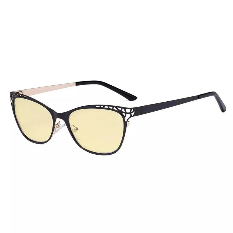 eyekeeper.com Hollow Design Blue Light Blocking Eyeglasses LX19025-BB60 Eyeglasses White Smoke Black / without magnification