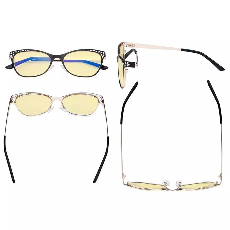 eyekeeper.com Hollow Design Blue Light Blocking Eyeglasses LX19025-BB60 Eyeglasses White Smoke Black / without magnification,Blue / without magnification,Red / without magnification