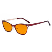 eyekeeper.com Hollow Design Blue Light Blocking Eyeglasses LX19025-BB98 Eyeglasses White Smoke Red / without magnification