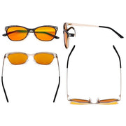 eyekeeper.com Hollow Design Blue Light Blocking Eyeglasses LX19025-BB98 Eyeglasses White Smoke Black / without magnification,Blue / without magnification,Red / without magnification