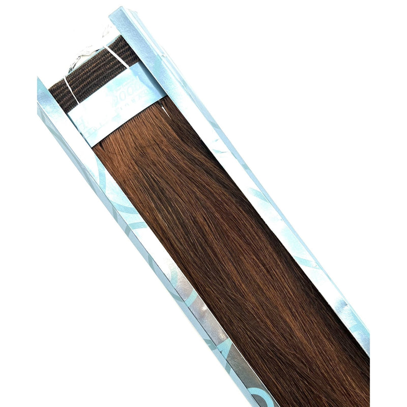 VIP Extensions Hollywood 100% Human Hair Pro Silky Weavings 12" Hair Extension White Smoke Brown Auburn