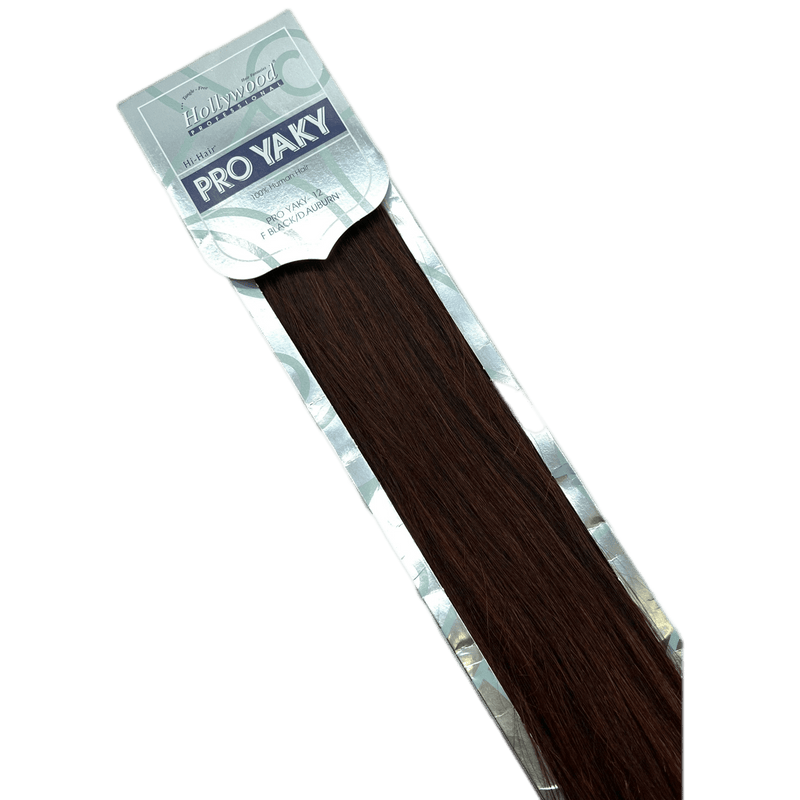 VIP Extensions Hollywood 100% Human Hair Pro Silky Weavings 12" Hair Extension Black F. Black/D.Auburn