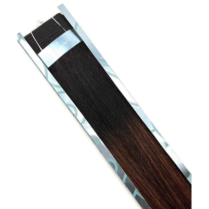 VIP Extensions Hollywood 100% Human Hair Pro Silky Weavings 12" Hair Extension White Smoke ST Auburn/Black