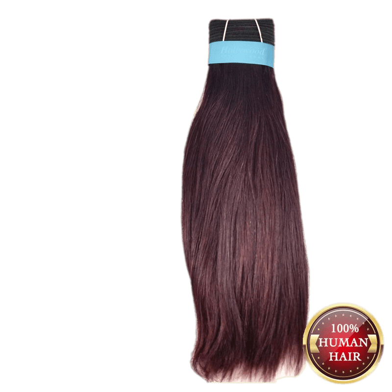 VIP Extensions Hollywood 100% Human Hair Pro Silky Weavings 12" Hair Extension Black 613,Honey Light,Brown Auburn,4,Black Wine,F. Black/D.Auburn,ST Auburn/Black,2