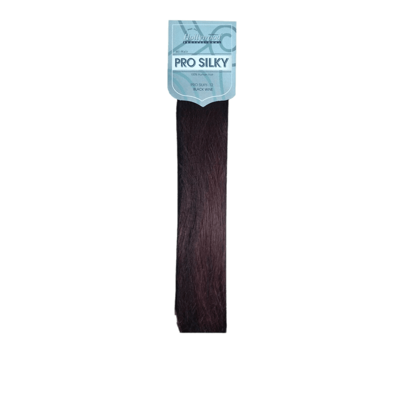 VIP Extensions Hollywood 100% Human Hair Pro Silky Weavings 12" Hair Extension Black 613,Honey Light,Brown Auburn,4,Black Wine,F. Black/D.Auburn,ST Auburn/Black,2