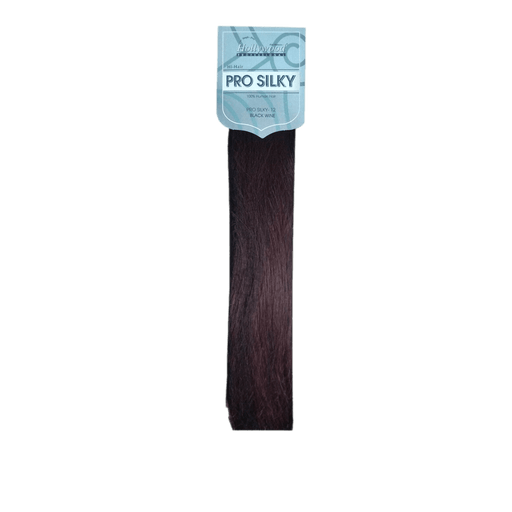 VIP Extensions Hollywood 100% Human Hair Pro Silky Weavings 12" Hair Extension Black 613,Honey Light,Brown Auburn,4,Black Wine,F. Black/D.Auburn,ST Auburn/Black,2