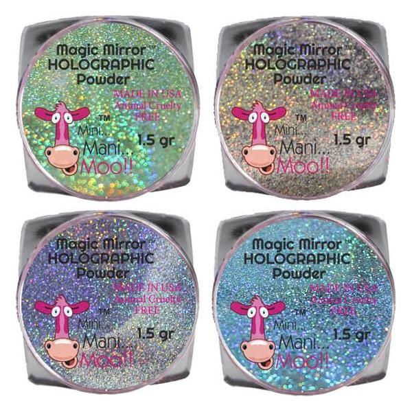 minimanimoo Magic Mirror 4 Set Bundle Holographic Powders Light Slate Gray