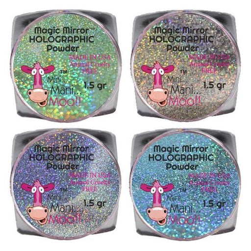 minimanimoo Magic Mirror 4 Set Bundle Holographic Powders Light Slate Gray