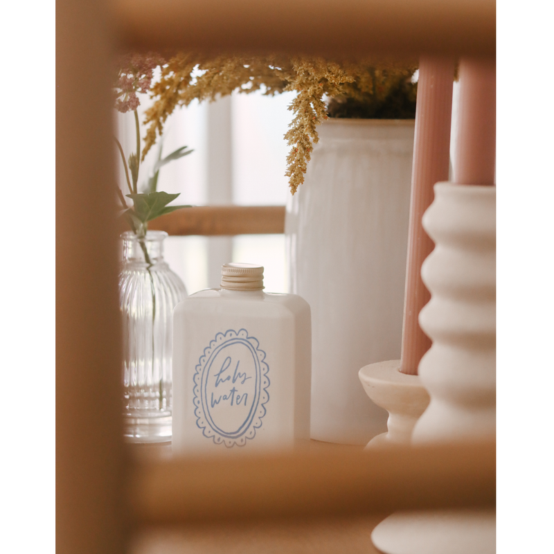 Be A Heart Ceramic Holy Water Bottle Reusable Water Bottle Saddle Brown