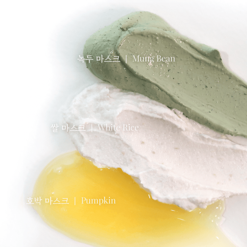 Coréelle House of Dohwa Wash Off Mask Pack Set (Rice+Pumpkin+Mungbean) Mask White Smoke
