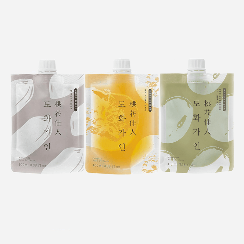 Coréelle House of Dohwa Wash Off Mask Pack Set (Rice+Pumpkin+Mungbean) Mask Light Gray